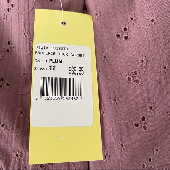 🆕 Bardot Eyelet Floral Flared Peplum Strapless Bustier Corset Tank Top - Picture 3 of 3